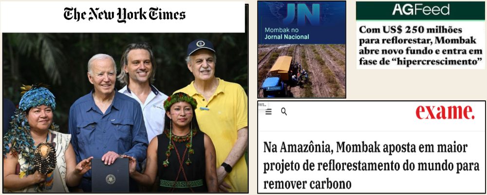 Manchetes sobre a Mombak no The New York Times, Jornal Nacional, AGFeed e Exame